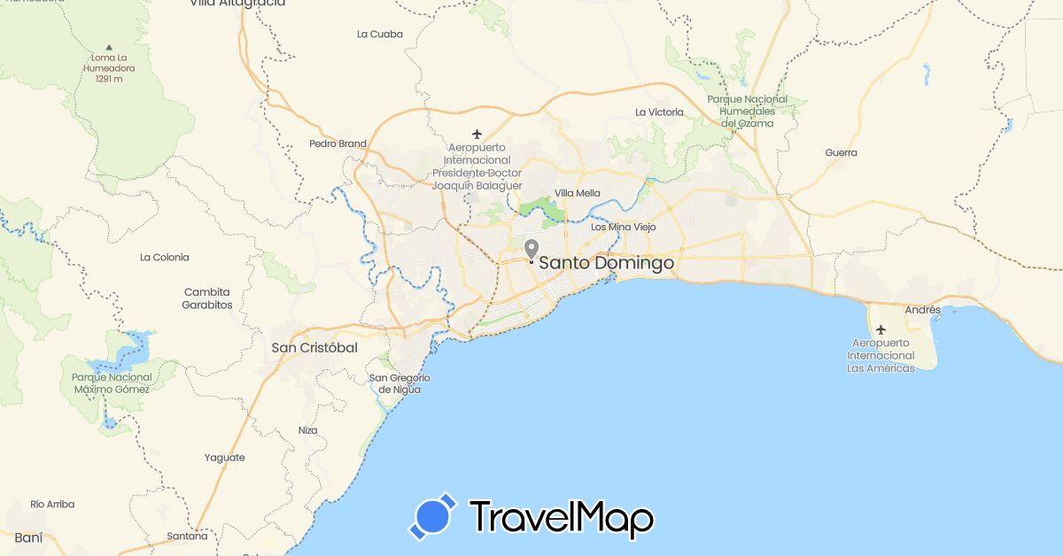 TravelMap itinerary: plane in Dominican Republic (North America)